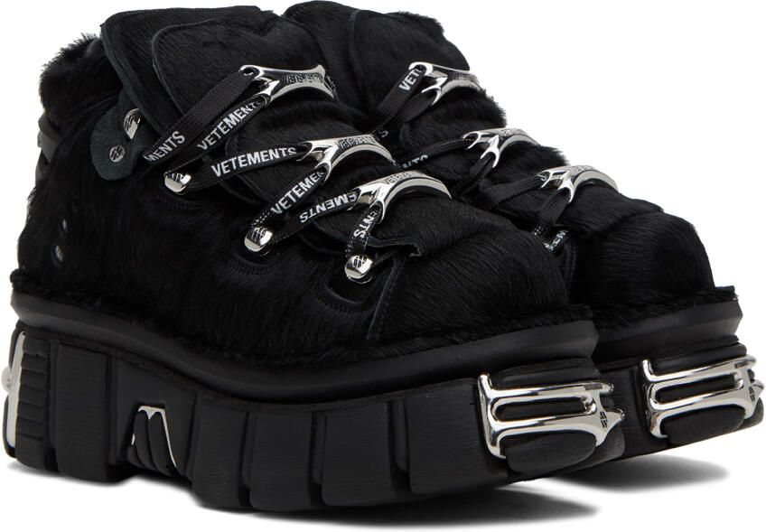 VETEMENTS Black New Rock Edition Platform Sneakers - Picture 2