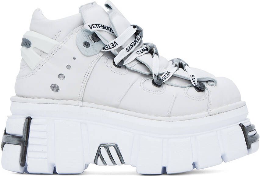 VETEMENTS White New Rock Edition Platform Sneakers - Picture 5