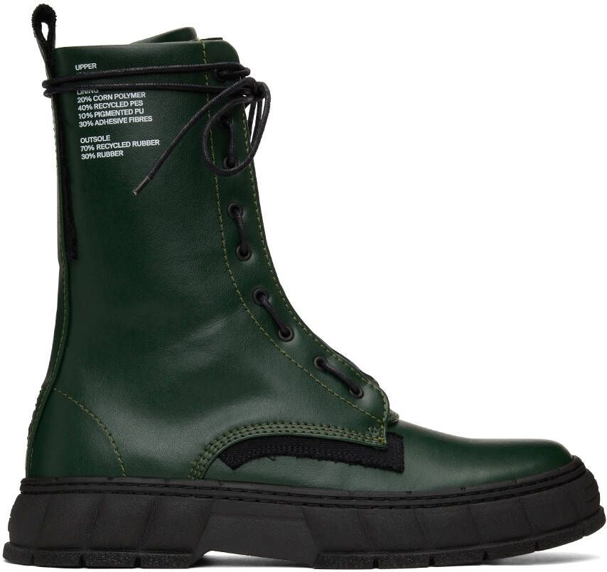 Virón SSENSE Exclusive Green Apple Leather 1992 Zip Boots - Picture 5