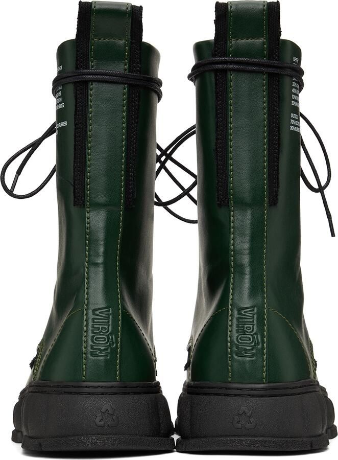 Virón SSENSE Exclusive Green Apple Leather 1992 Zip Boots - Picture 3