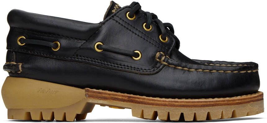 Visvim Black Wallace Deck-Folk Loafers - Picture 4