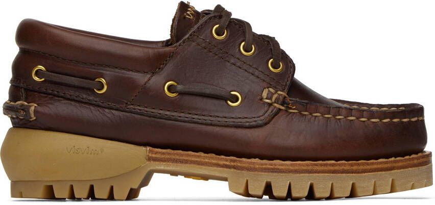 Visvim Brown Wallace Deck-Folk Loafers - Picture 4