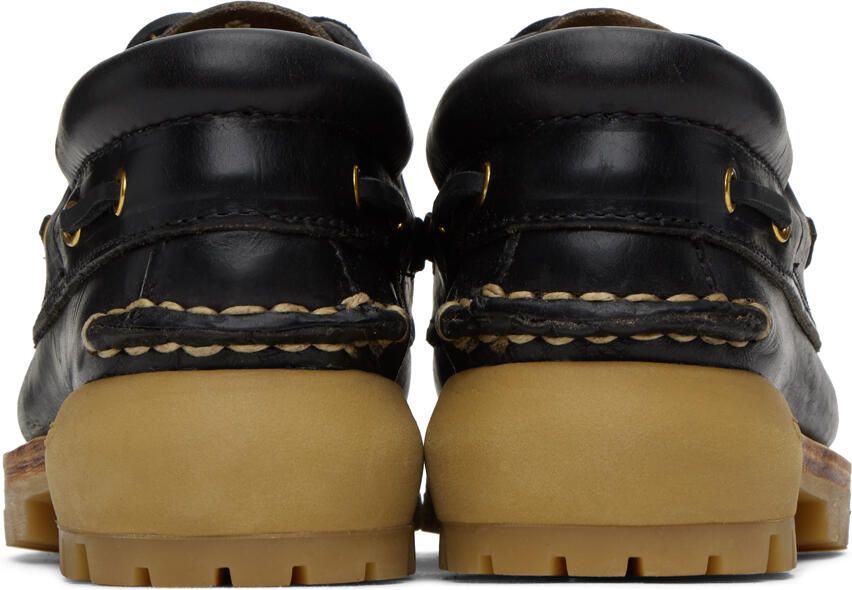 Visvim Black Wallace Deck-Folk Loafers