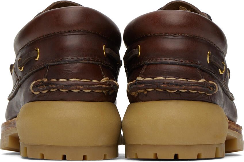 Visvim Brown Wallace Deck-Folk Loafers