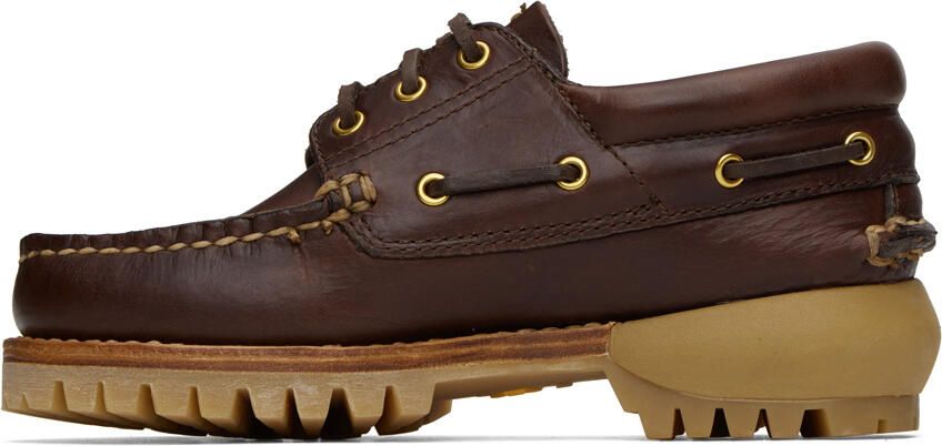 Visvim Brown Wallace Deck-Folk Loafers - Picture 3
