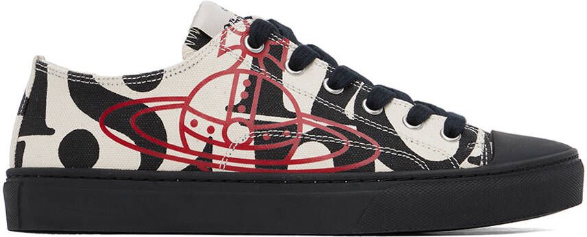 Vivienne Westwood Black & Off-White Plimsoll 2.0 Low Top Sneakers