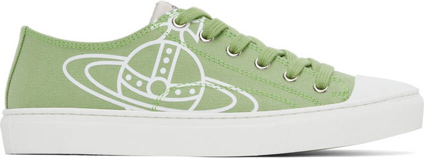Vivienne Westwood Green Plimsoll Low Top Sneakers - Picture 5