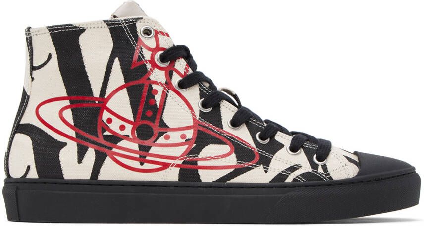 Vivienne Westwood Off-White & Black Plimsoll Sneakers - Picture 5