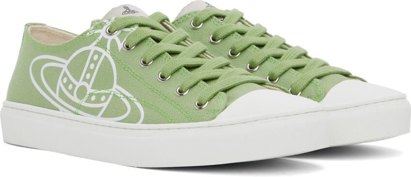 Vivienne Westwood Green Plimsoll Low Top Sneakers - Picture 2