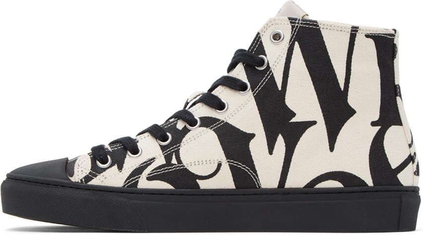 Vivienne Westwood Off-White & Black Plimsoll Sneakers - Picture 3