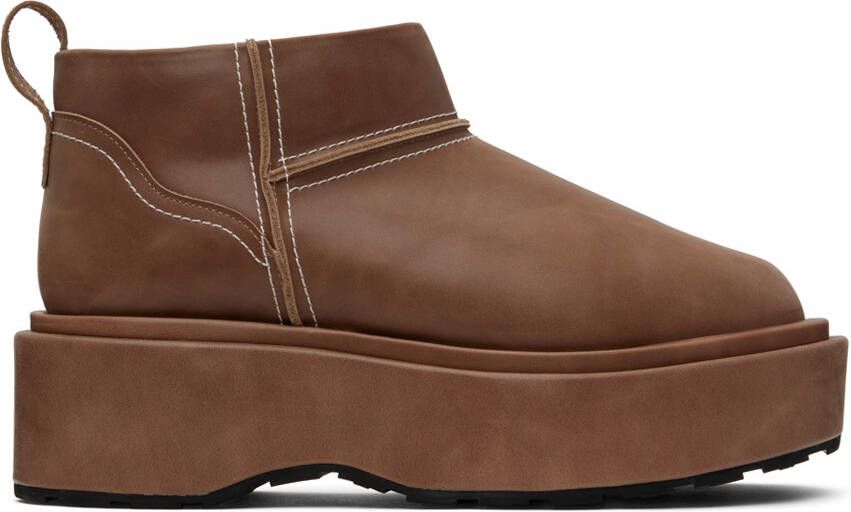 We11done Brown Pull-Loop Boots - Picture 5