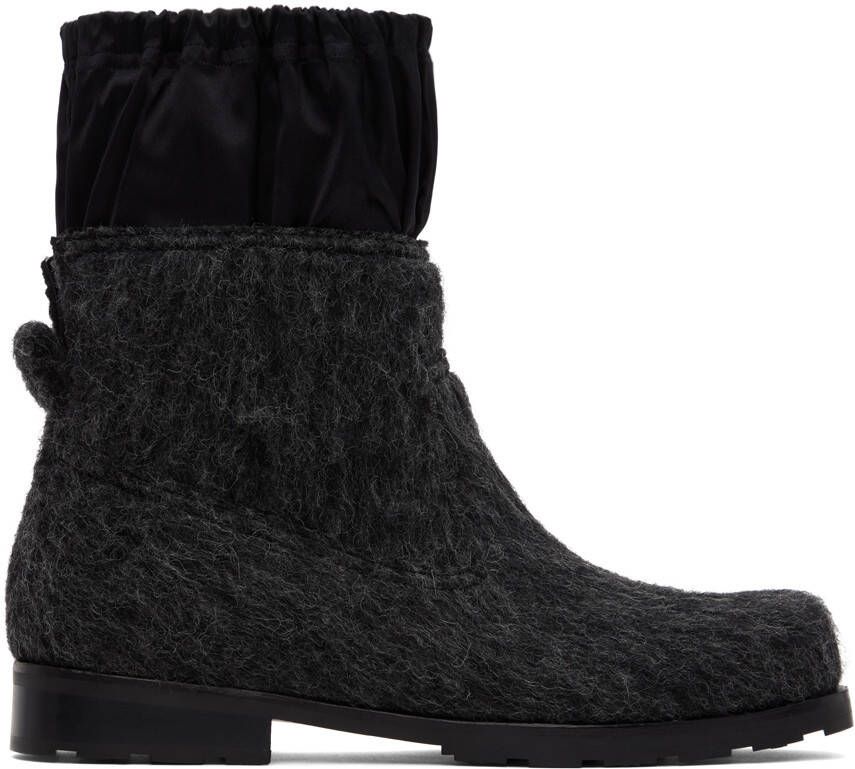 We11done Gray Brushed Chelsea Boots