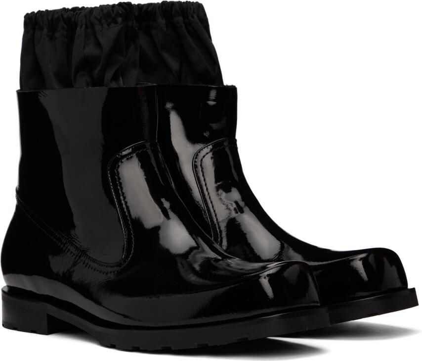 We11done Black Enamel Boots - Picture 2