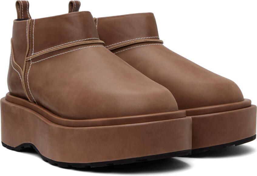 We11done Brown Pull-Loop Boots - Picture 2