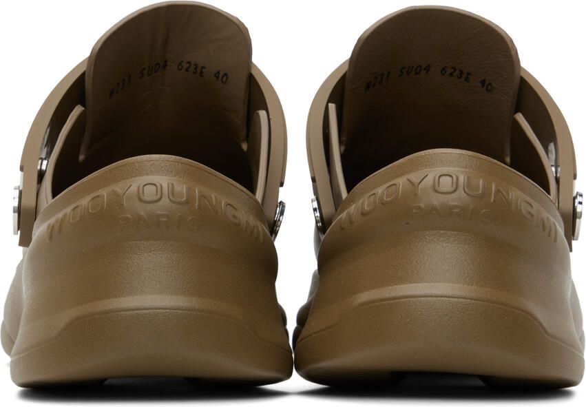 Wooyoungmi Beige Embossed Clogs - Picture 5