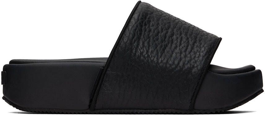 Y-3 Black Leather Platform Slides - Picture 4