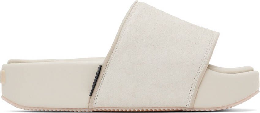 Y-3 Off-White Suede Platform Slides