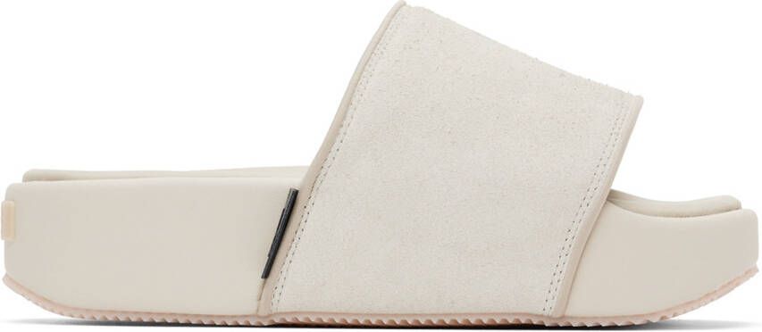 Y-3 Off-White Suede Platform Slides