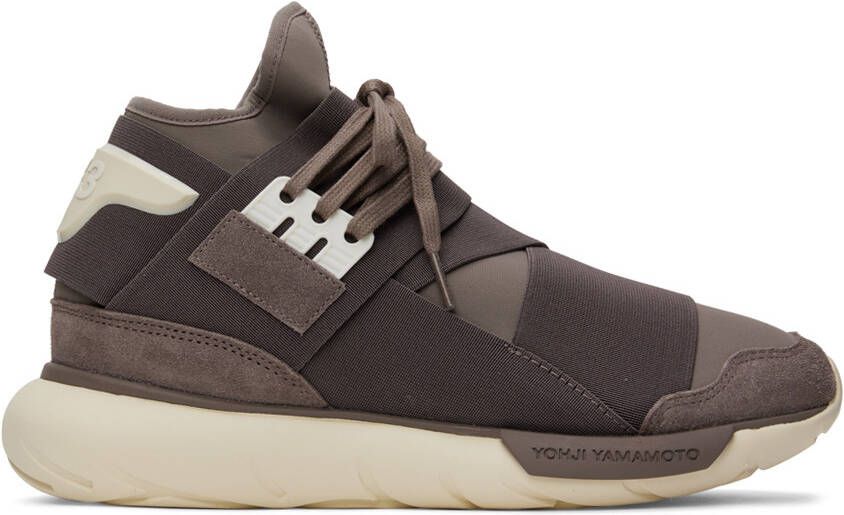 Y-3 Taupe Qasa High Sneakers - Picture 5