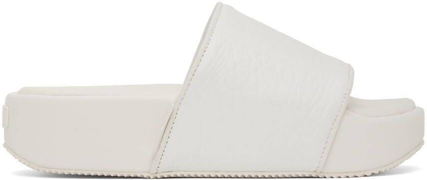 Y-3 White Leather Platform Slides - Picture 4