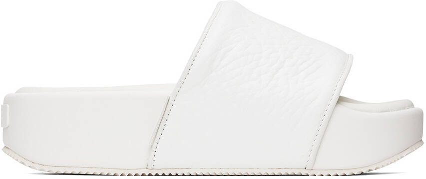 Y-3 White Leather Platform Slides - Picture 5