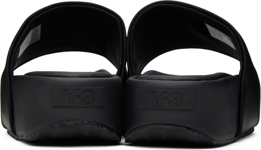 Y-3 Black Cushioned Platform Slides