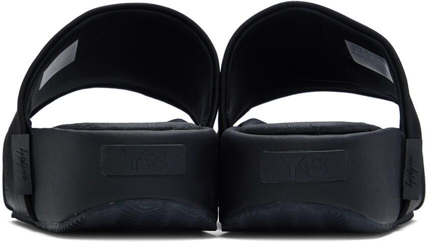 Y-3 Black Leather Slides