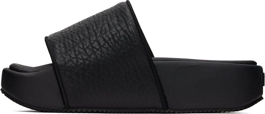 Y-3 Black Leather Platform Slides - Picture 5