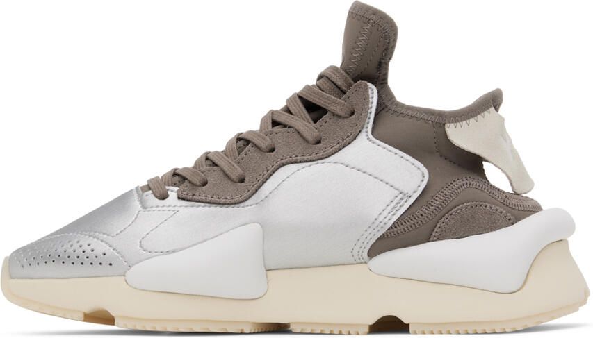 Y-3 Brown & Silver Kaiwa Sneakers - Picture 3
