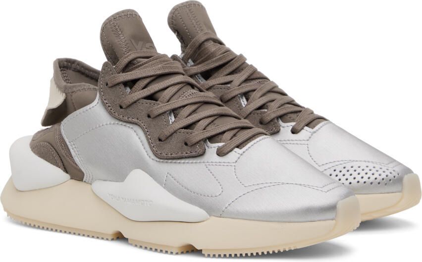 Y-3 Brown & Silver Kaiwa Sneakers - Picture 2