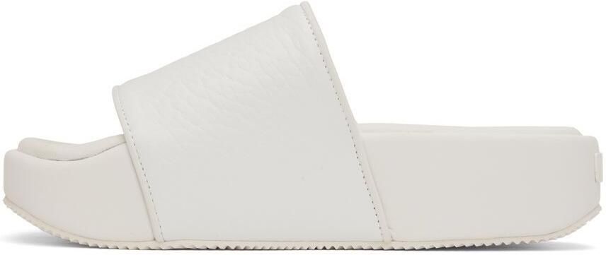 Y-3 White Leather Platform Slides - Picture 3