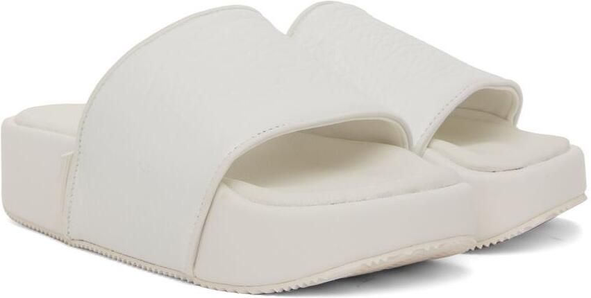 Y-3 White Leather Platform Slides - Picture 2