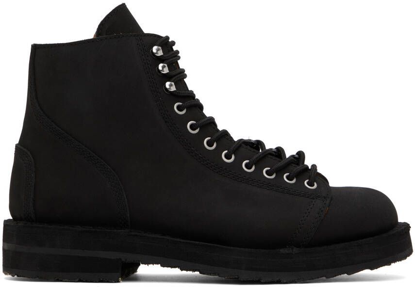 Yohji Yamamoto Black Fastener Biker Boots - Picture 4
