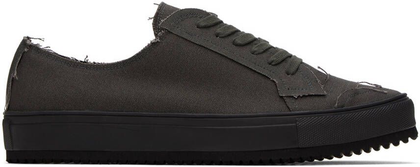 Yohji Yamamoto Gray Raw Edge Sneakers - Picture 4