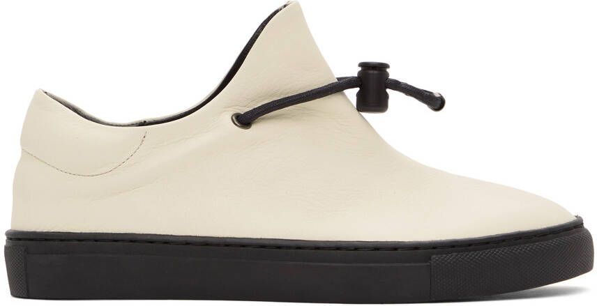 Y's Off-White Leather Slip-On Sneakers - Picture 5