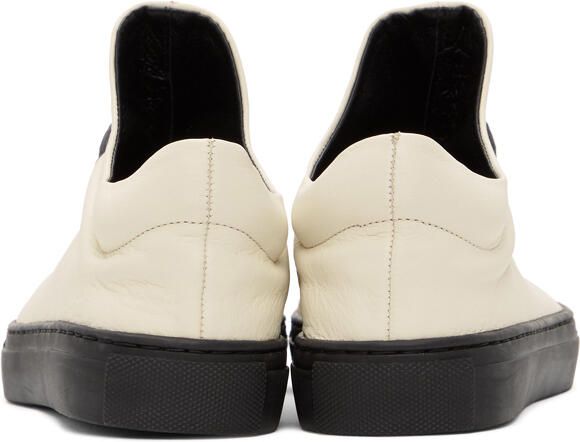 Y's Off-White Leather Slip-On Sneakers - Picture 4