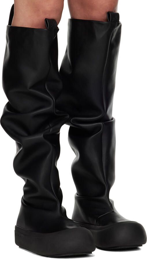 YUME Black Fisher Faux-Leather Boots