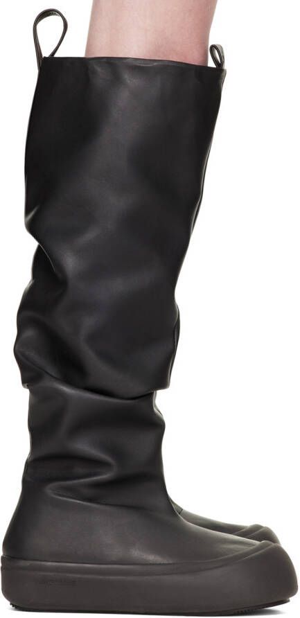 YUME Black Fisher Faux-Leather Boots - Picture 6