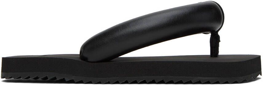 YUME Black Suki Flat Sandals - Picture 6