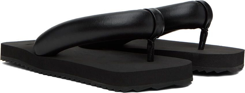 YUME Black Suki Flat Sandals - Picture 2