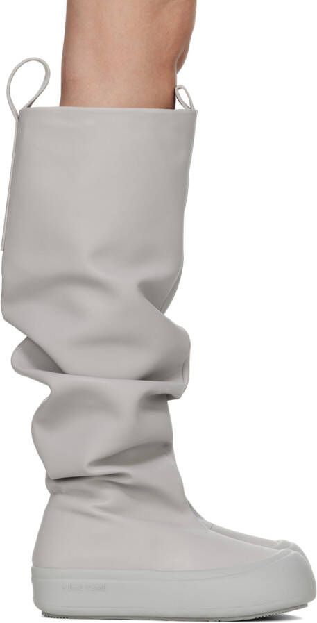 YUME Gray Fisher Faux-Leather Boots - Picture 6