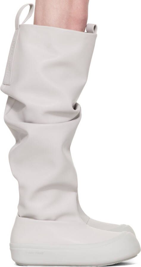 YUME Gray Fisher Faux-Leather Boots - Picture 3