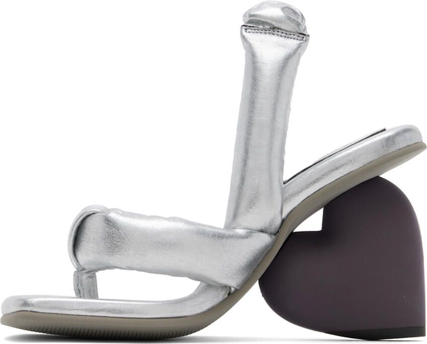 YUME Silver Love Heeled Sandals - Picture 3