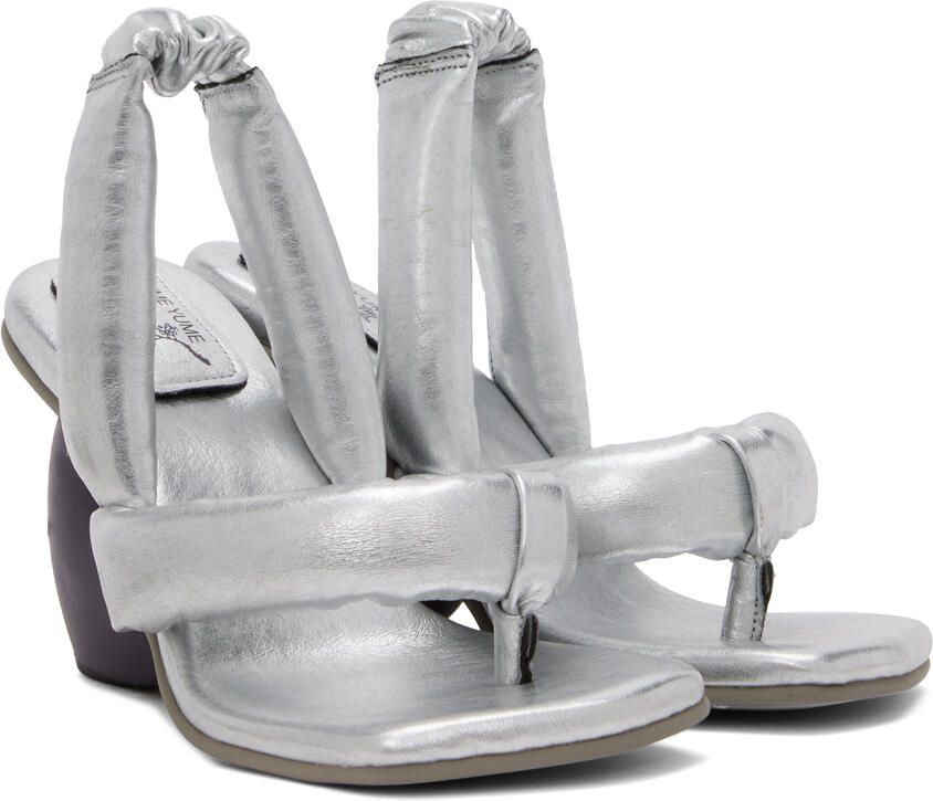 YUME Silver Love Heeled Sandals - Picture 2