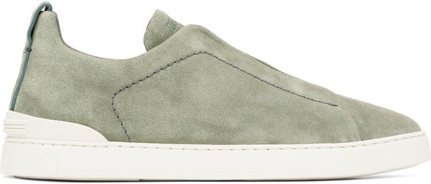 ZEGNA Green Triple Stitch Sneakers - Picture 5