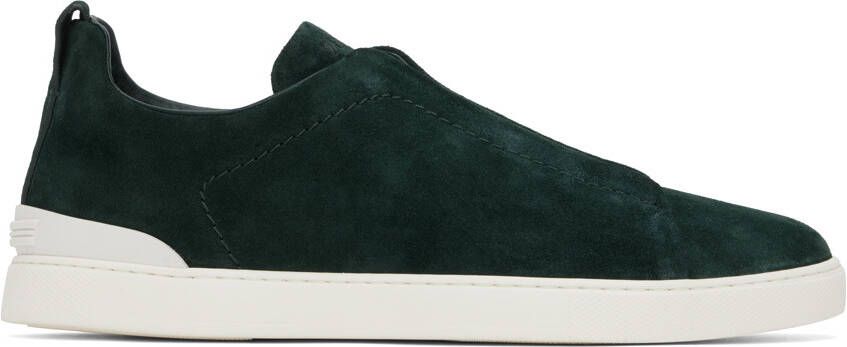ZEGNA Green Triple Stitch Sneakers - Picture 5