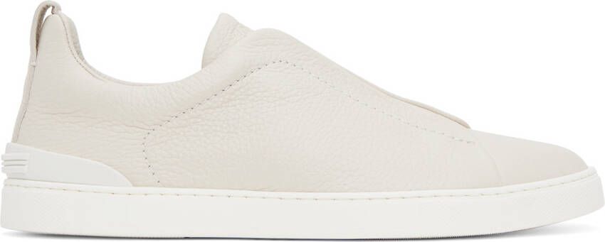 ZEGNA Off-White Triple Stitch Sneakers - Picture 5