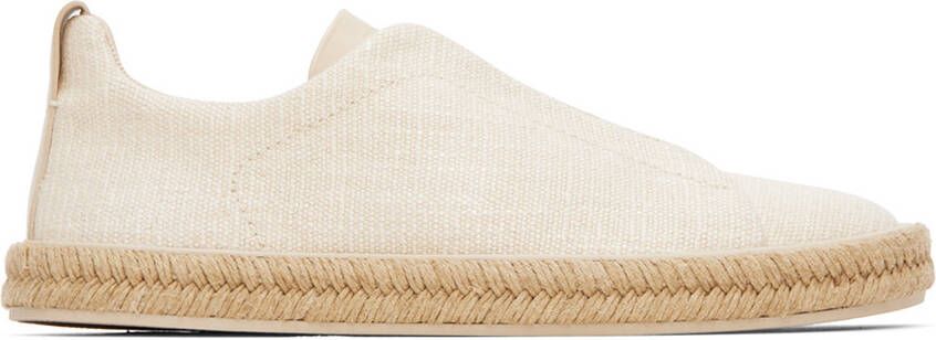 ZEGNA Off-White Triple Stitch Sneakers - Picture 8