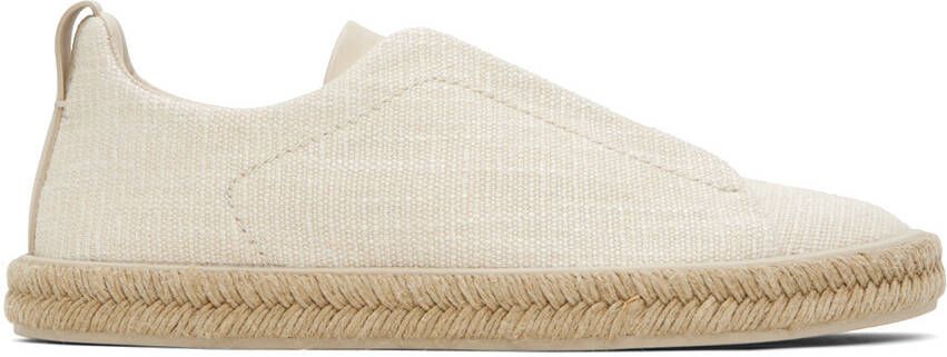 ZEGNA Off-White Triple Stitch Sneakers - Picture 4