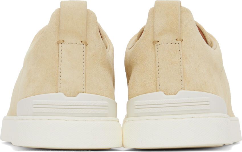 ZEGNA Beige Triple Stitch Sneakers